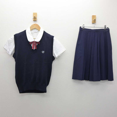 【中古】兵庫県 葺合高校高等学校 女子制服 3点 (シャツ・ニットベスト・スカート) sf061294