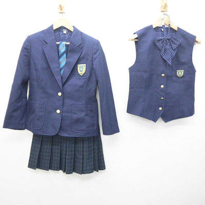 【中古】福岡県 第一薬科大学付属高等学校 女子制服 5点 (ブレザー・ベスト・スカート) sf061307