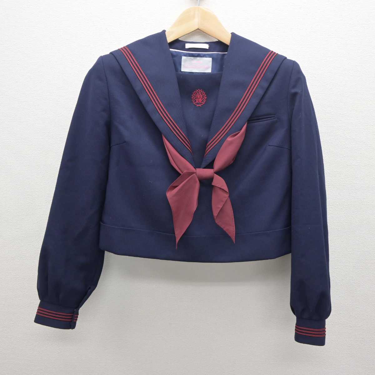 【中古】福岡県 菊陵中学校 女子制服 2点 (セーラー服・ジャンパースカート) sf061317