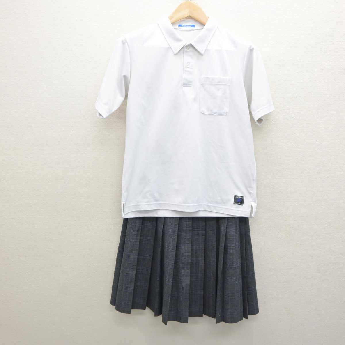 【中古】福岡県 菊陵中学校 女子制服 2点 (シャツ・スカート) sf061318