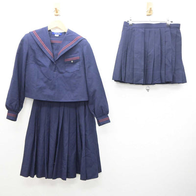 【中古】大阪府 夕陽ヶ丘中学校　　 女子制服 3点 (セーラー服・スカート・スカート) sf061321