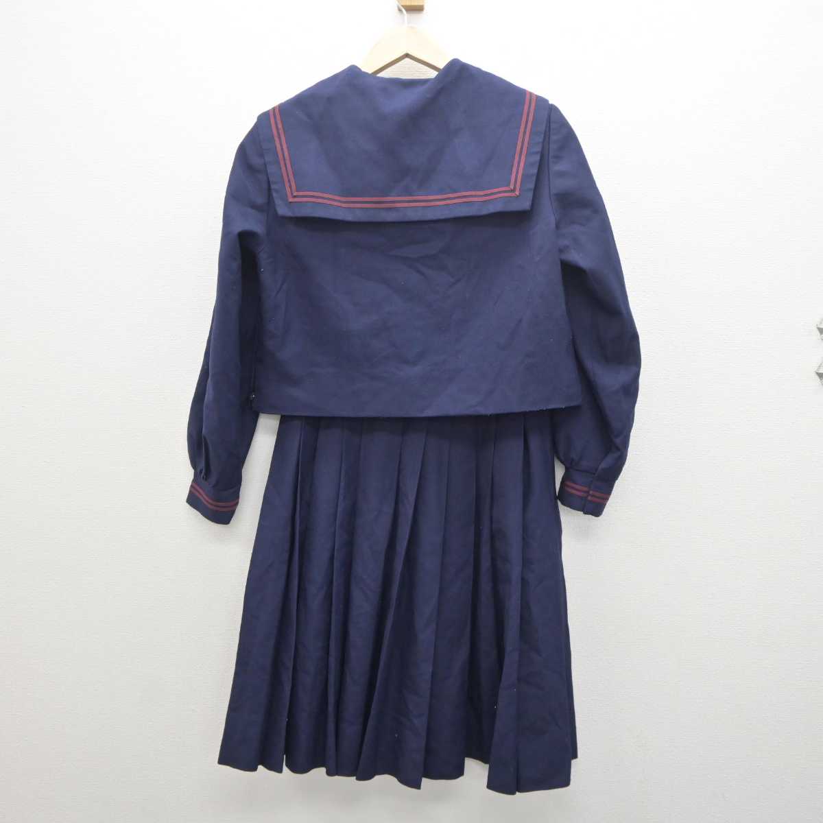 【中古】大阪府 夕陽ヶ丘中学校　　 女子制服 3点 (セーラー服・スカート・スカート) sf061321