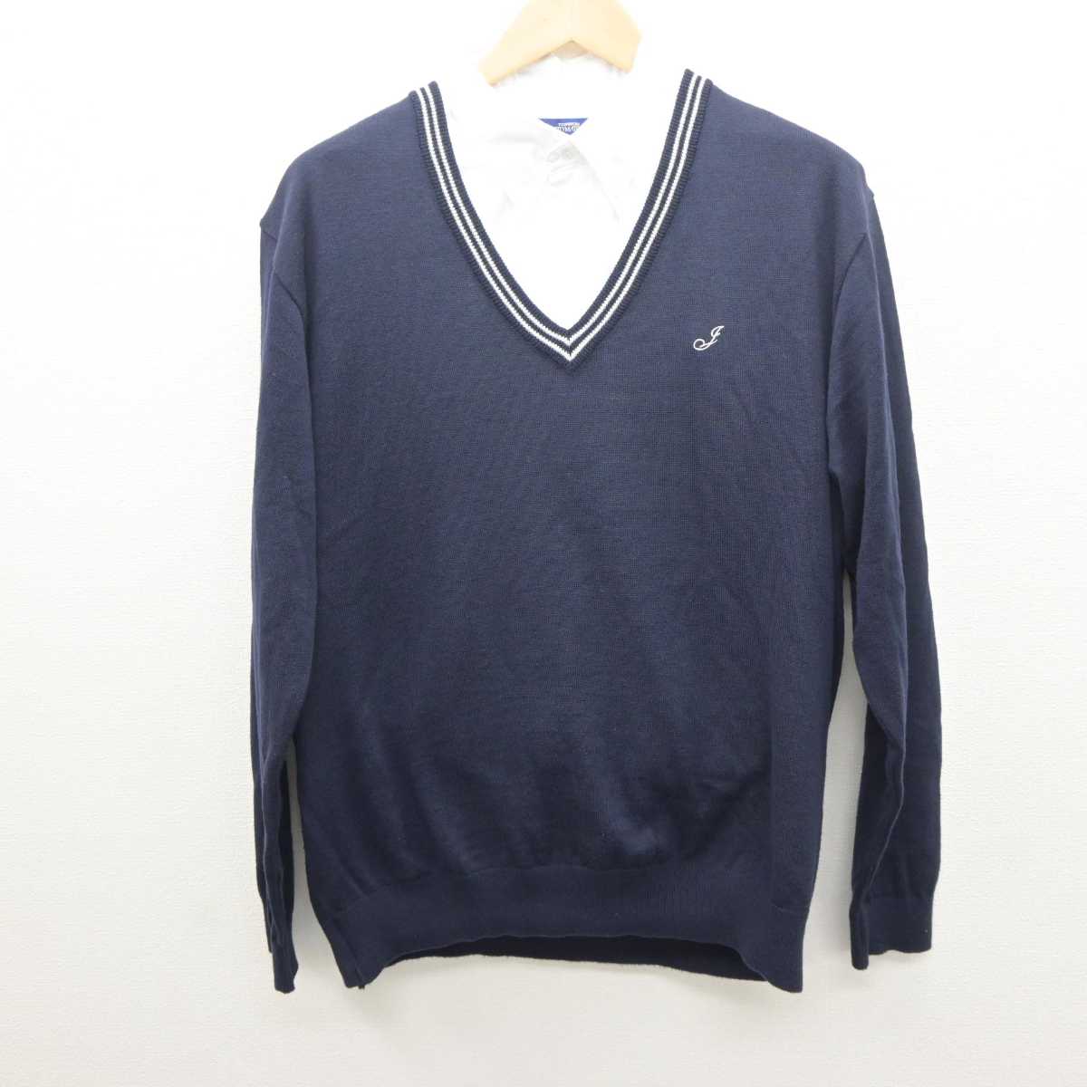 【中古】東京都 城西大学城西附属高等学校 男子制服 2点 (ニット・シャツ) sf061328