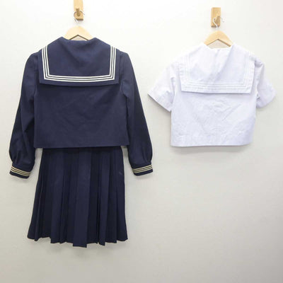 【中古】兵庫県 武庫川女子大学附属高等学校 女子制服 4点 (セーラー服・セーラー服・スカート) sf061341