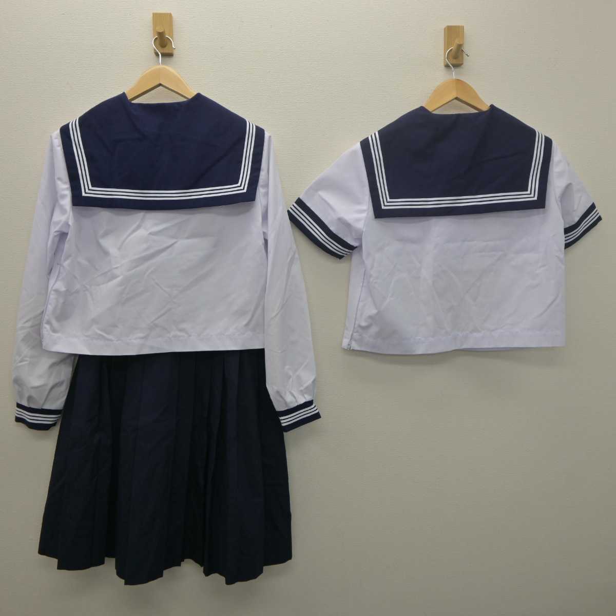 【中古】茨城県 坂本中学校 女子制服 3点 (セーラー服・スカート) sf061356