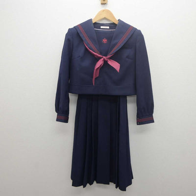 【中古】福岡県 緑丘中学校 女子制服 3点 (セーラー服・ジャンパースカート) sf061359