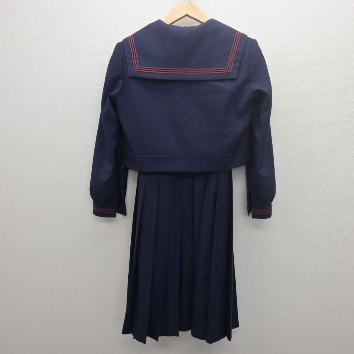 【中古】福岡県 緑丘中学校 女子制服 3点 (セーラー服・ジャンパースカート) sf061359