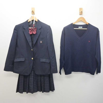 【中古】千葉県 市川南高等学校 女子制服 4点 (ブレザー・ニット・スカート) sf061365