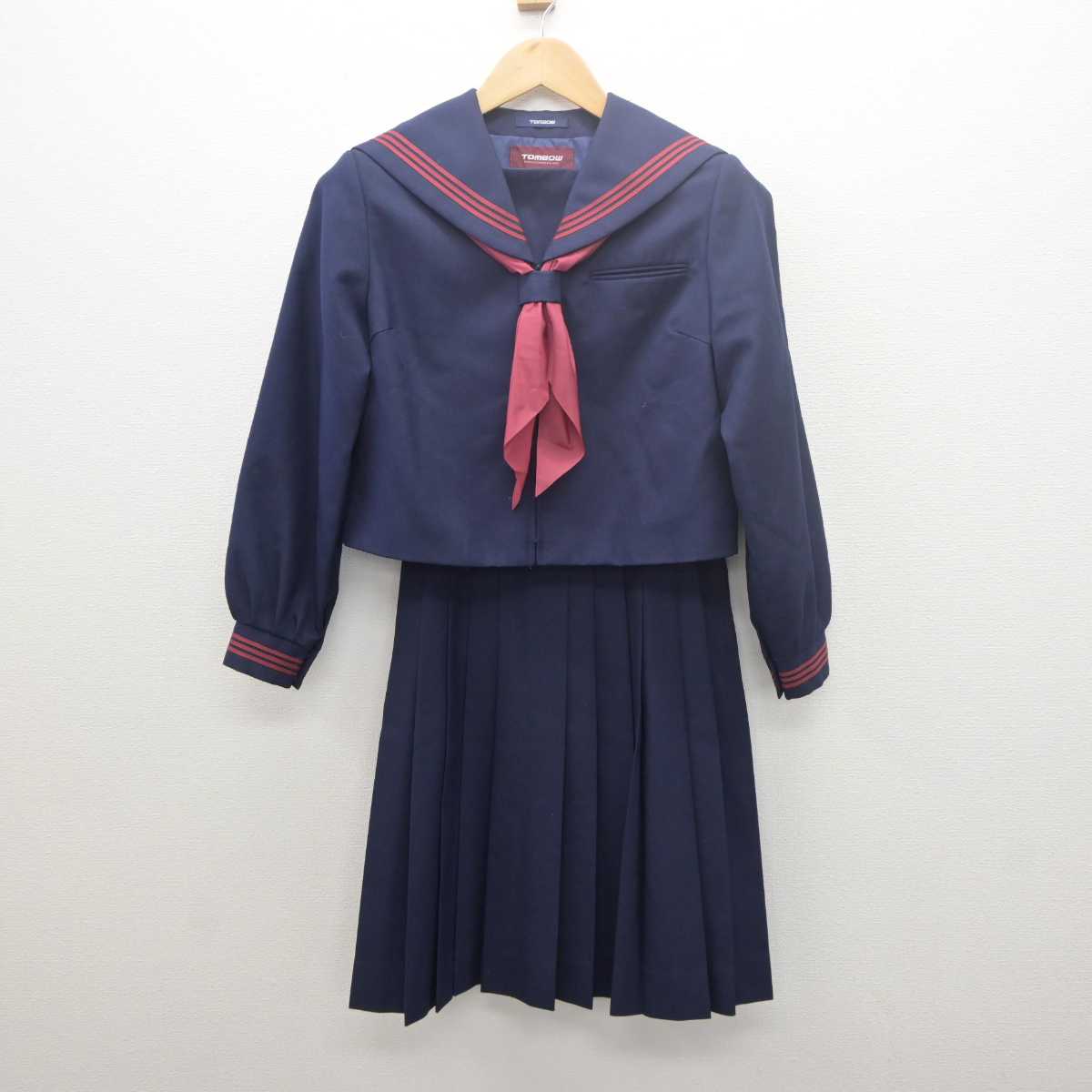 【中古】埼玉県 美原中学校 女子制服 3点 (セーラー服・スカート) sf061371