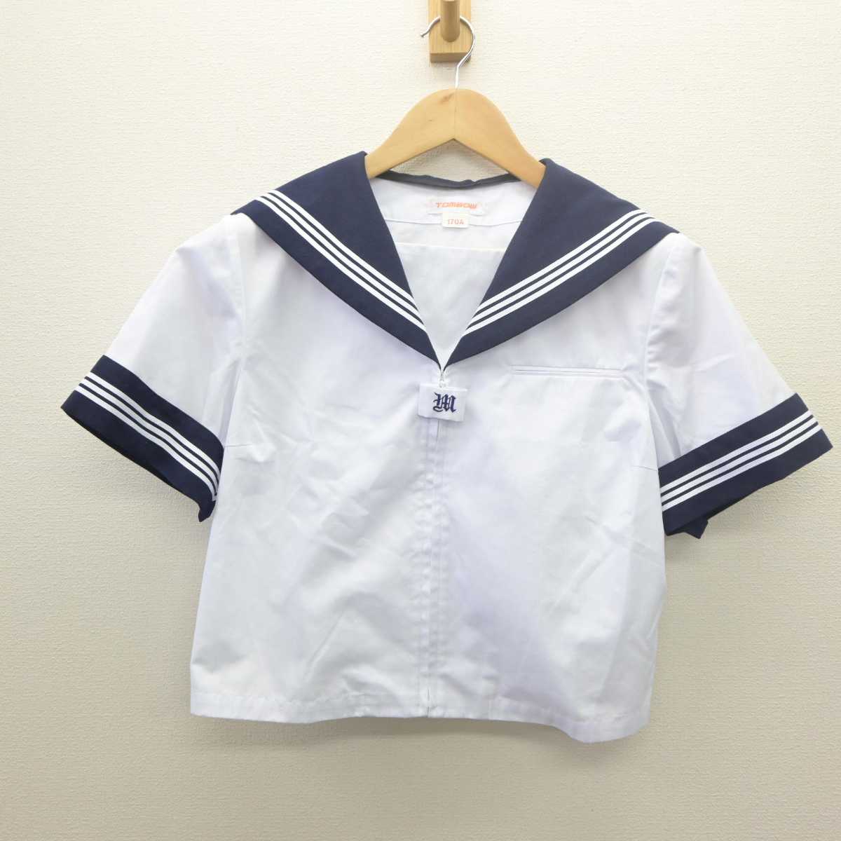 【中古】埼玉県 美原中学校 女子制服 2点 (セーラー服・スカート) sf061372