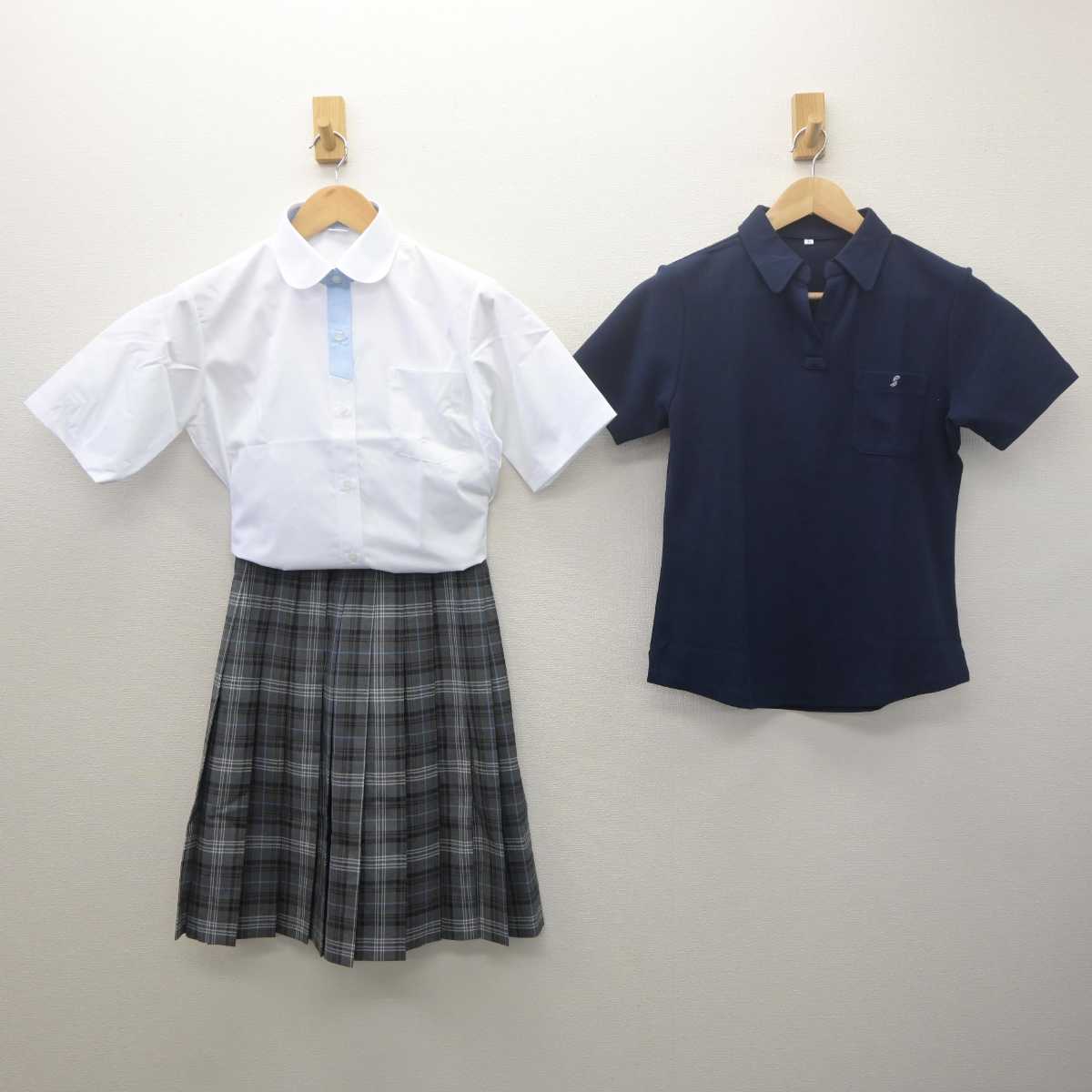 【中古】埼玉県 淑徳与野高等学校 女子制服 3点 (シャツ・シャツ・スカート) sf061373