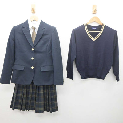 【中古】岡山県 玉野高等学校 女子制服 5点 (ブレザー・ニット・シャツ・スカート) sf061420