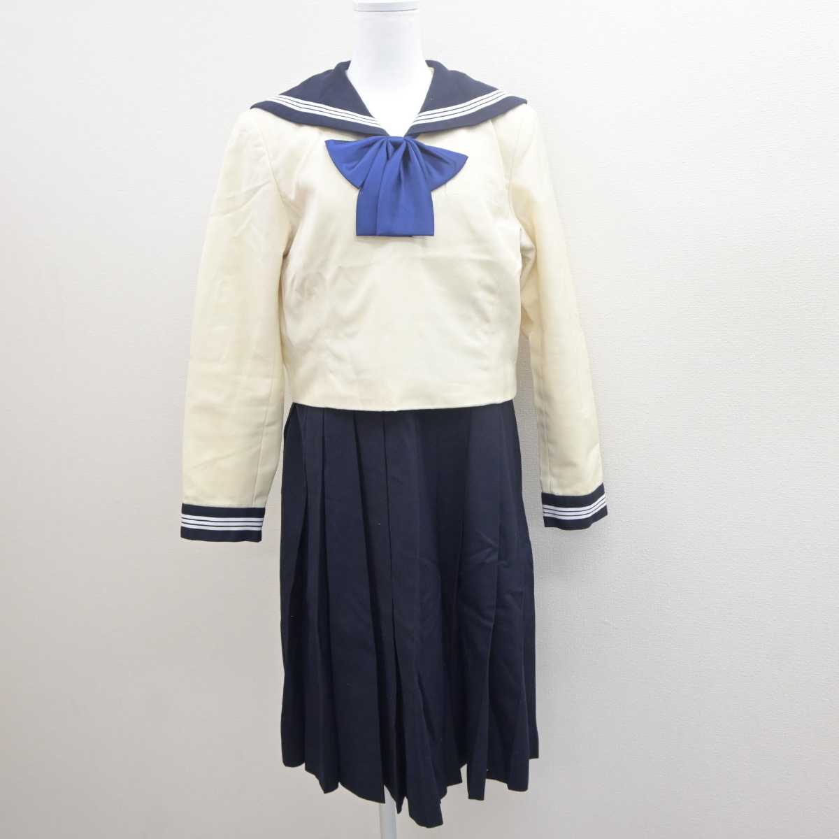 【中古】福岡県 博多女子高等学校 女子制服 3点 (セーラー服・ジャンパースカート) sf061439