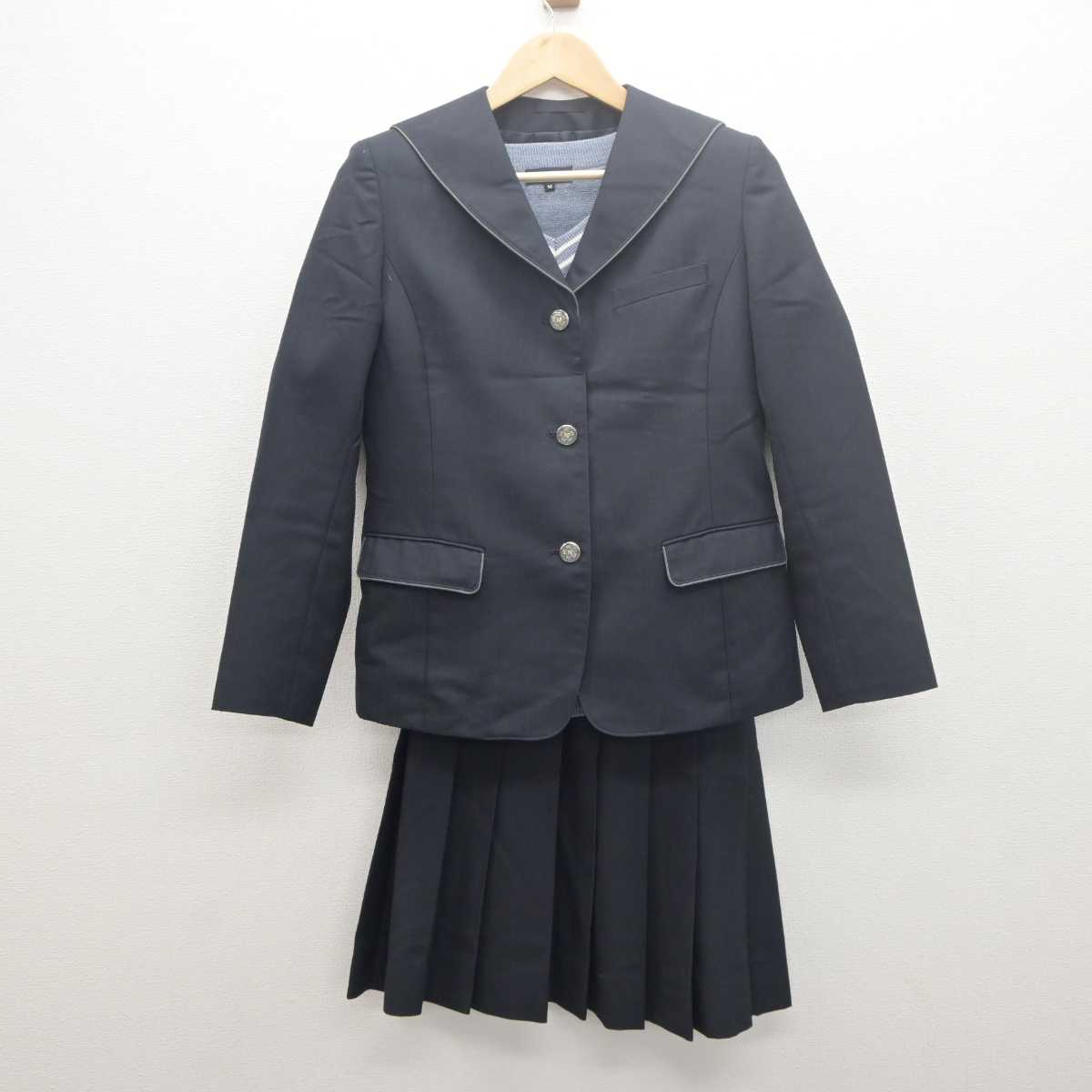 【中古】滋賀県 比叡山高等学校 女子制服 3点 (ブレザー・ニット・スカート) sf061441