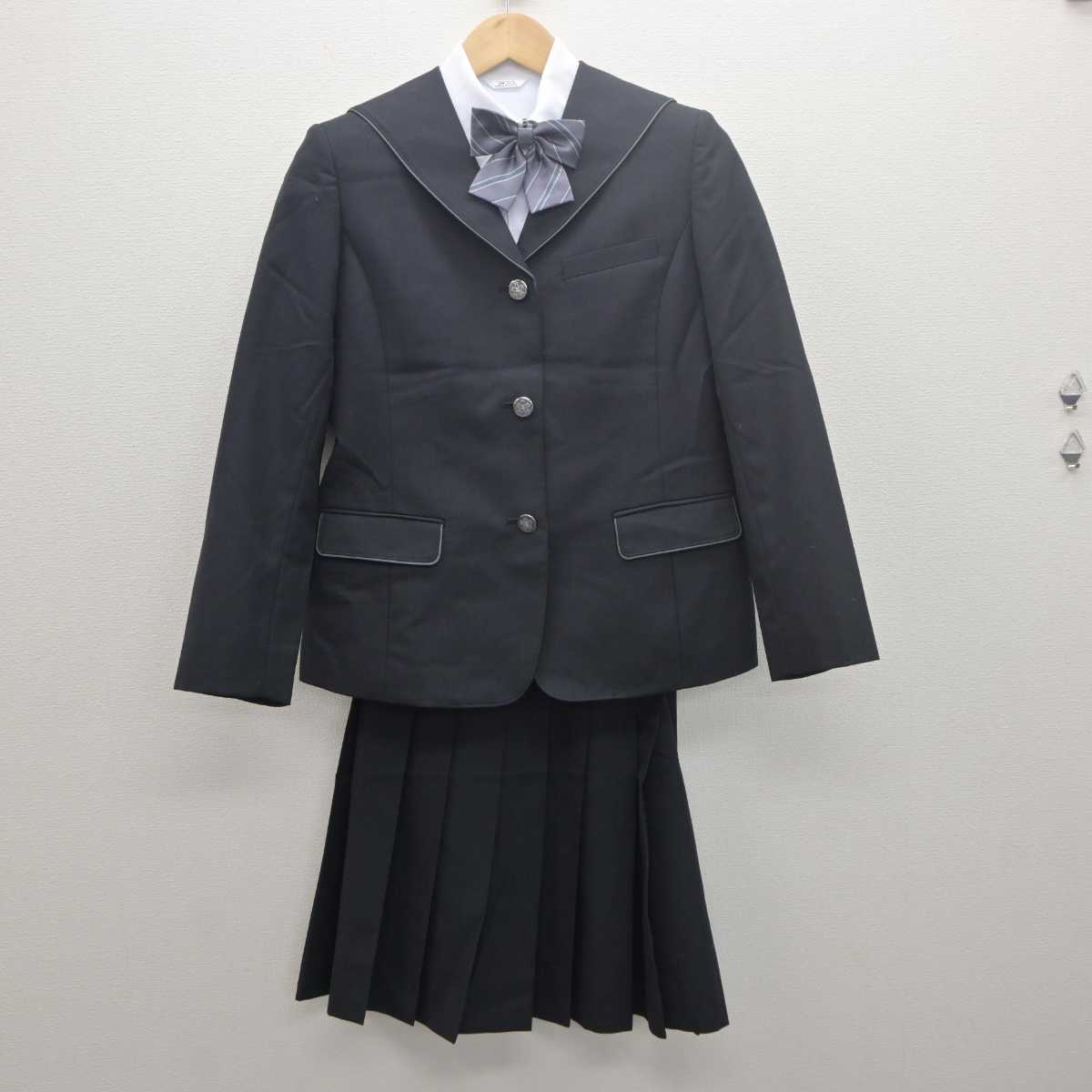 【中古】滋賀県 比叡山高等学校 女子制服 4点 (ブレザー・シャツ・スカート) sf061442