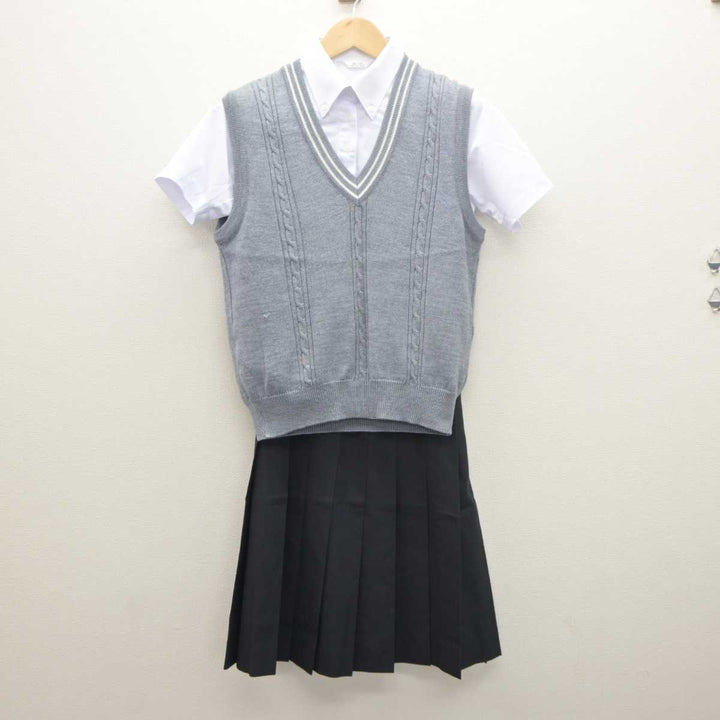 【中古】滋賀県 比叡山高等学校 女子制服 3点 (ニットベスト・シャツ・スカート) sf061443 | 中古制服通販パレイド