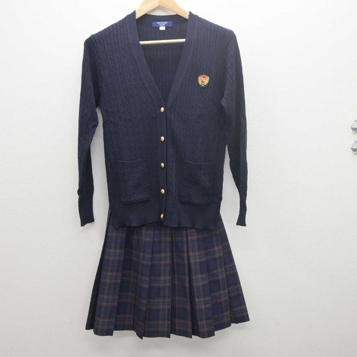 【中古】愛知県 安城学園高等学校 女子制服 2点 (ニット・スカート) sf061449