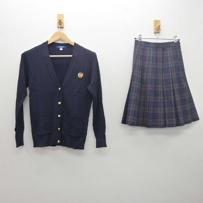 【中古】愛知県 安城学園高等学校 女子制服 2点 (ニット・スカート) sf061449