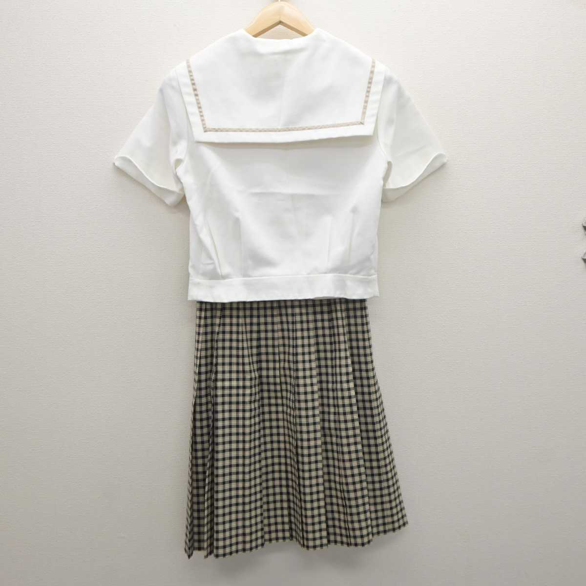 【中古】岡山県 津山商業高等学校 女子制服 2点 (シャツ・スカート) sf061464