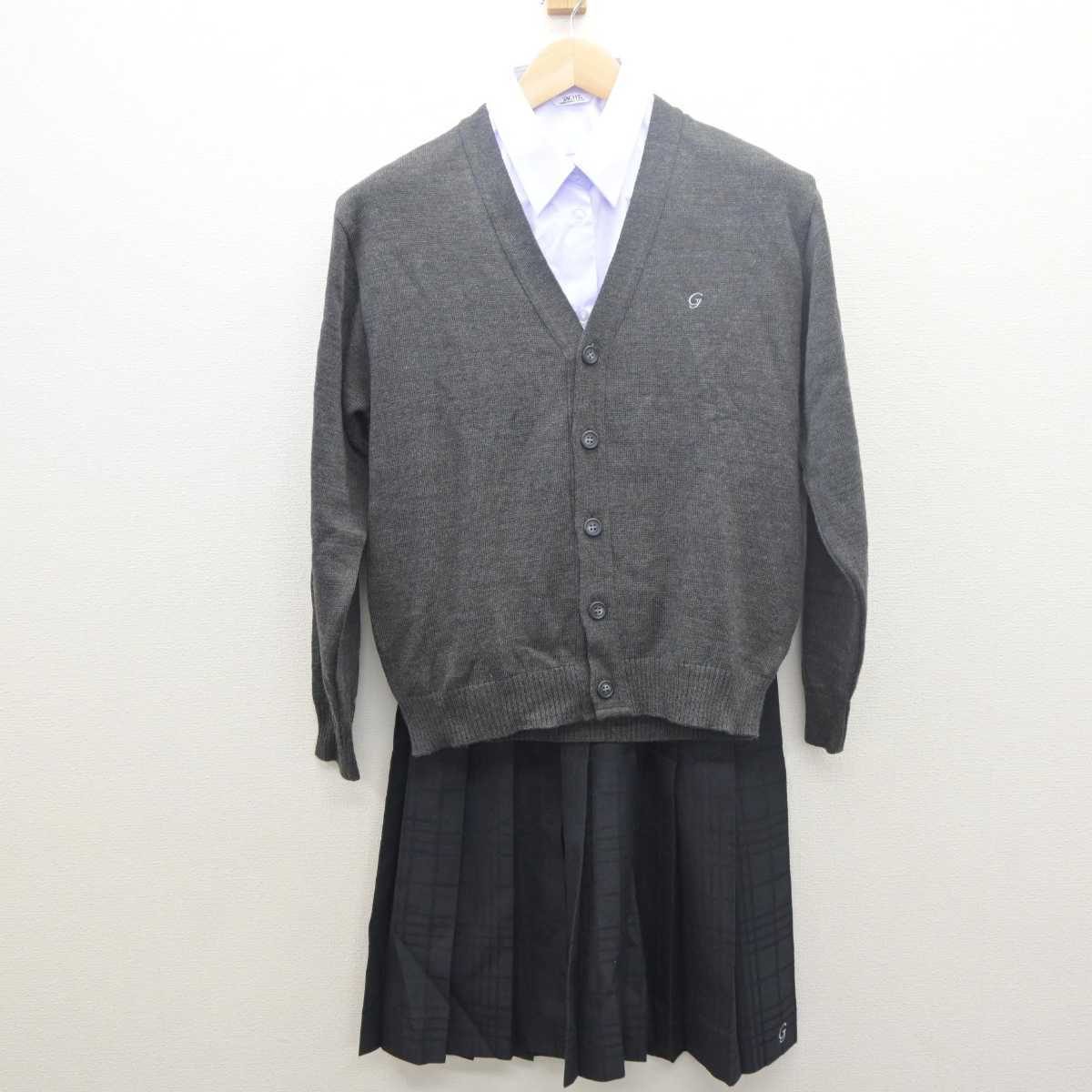 【中古】大阪府 大阪暁光高等学校 女子制服 5点 (ブレザー・シャツ・ニット・スカート) sf061476