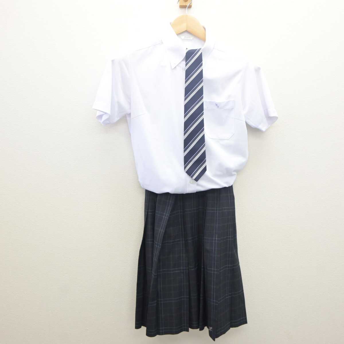 【中古】京都府 東宇治高等学校 女子制服 3点 (シャツ・スカート) sf061484