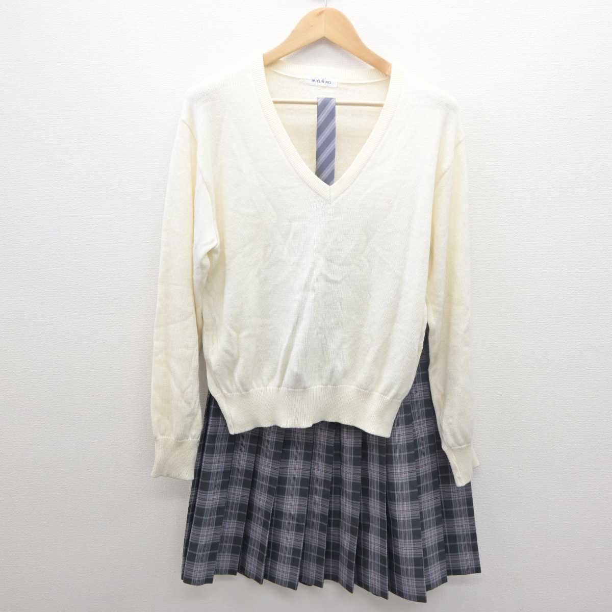 【中古】東京都 淑徳高等学校 女子制服 3点 (ニット・スカート) sf061488