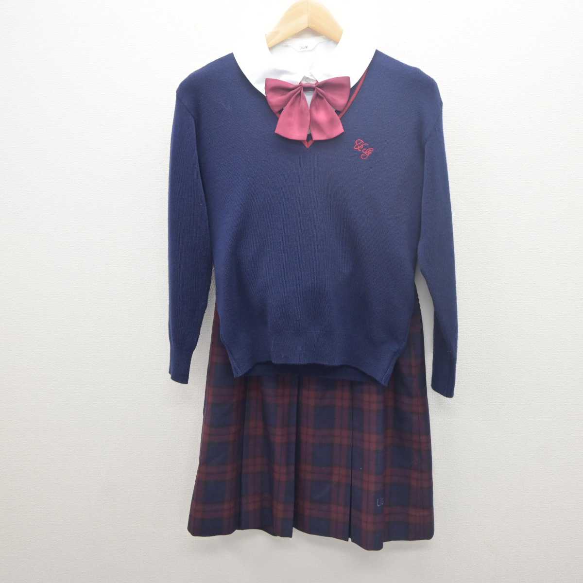 【中古】埼玉県 浦和学院高等学校 女子制服 6点 (ブレザー・ニット・シャツ・スカート) sf061497