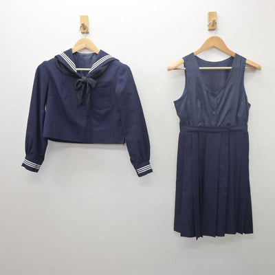 【中古】神奈川県 鎌倉女学院高等学校 女子制服 3点 (セーラー服・スカート) sf061514