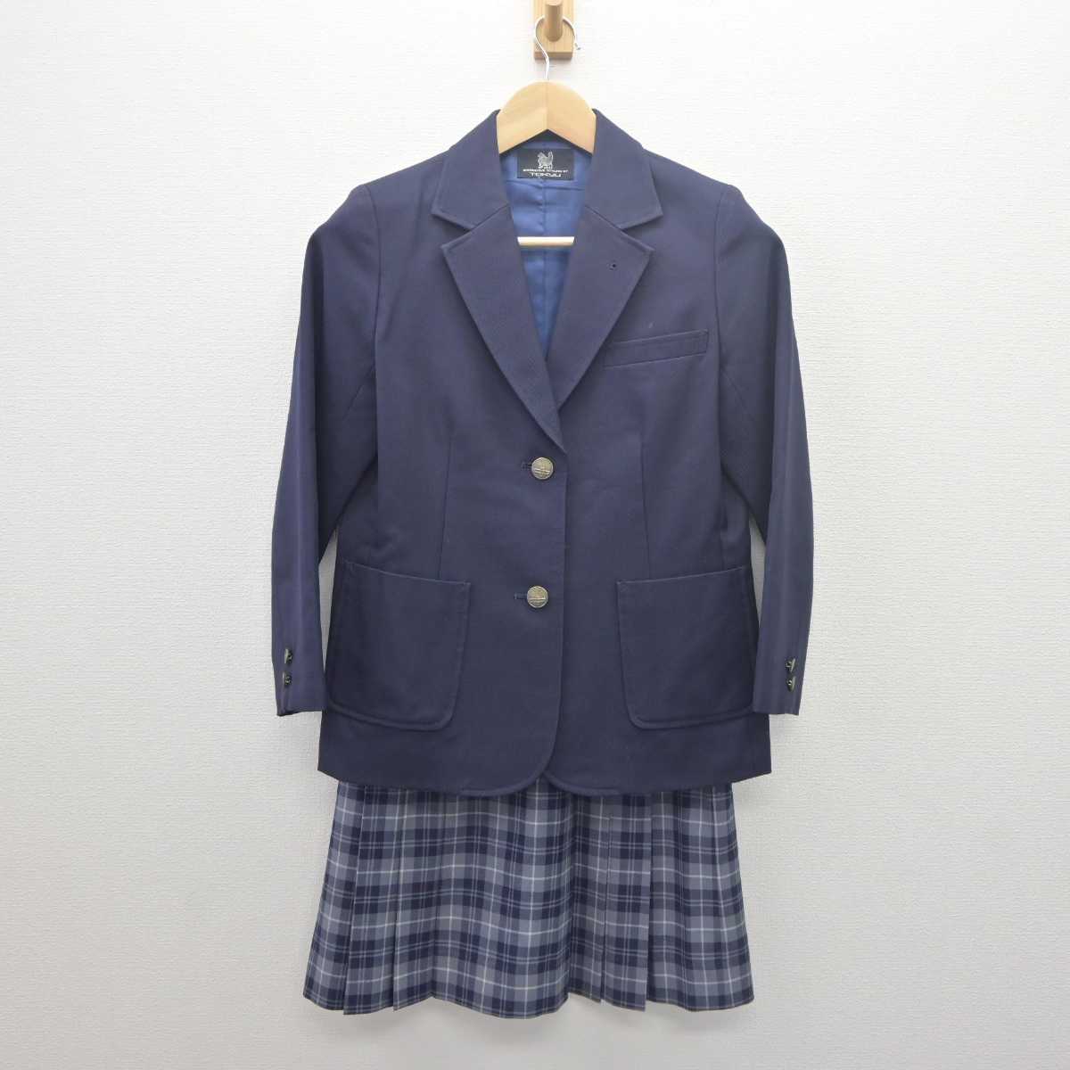 【中古】神奈川県 荏田南中学校 女子制服 2点 (ブレザー・スカート) sf061534