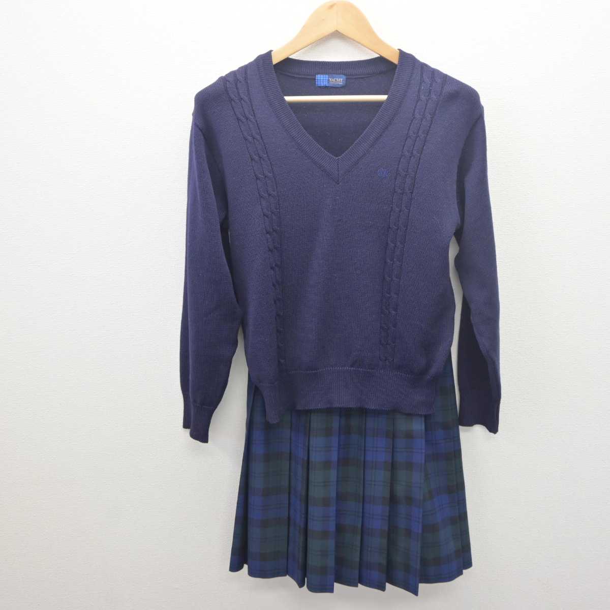 【中古】千葉県 千葉敬愛高等学校/旧制服 女子制服 2点 (ニット・スカート) sf061577