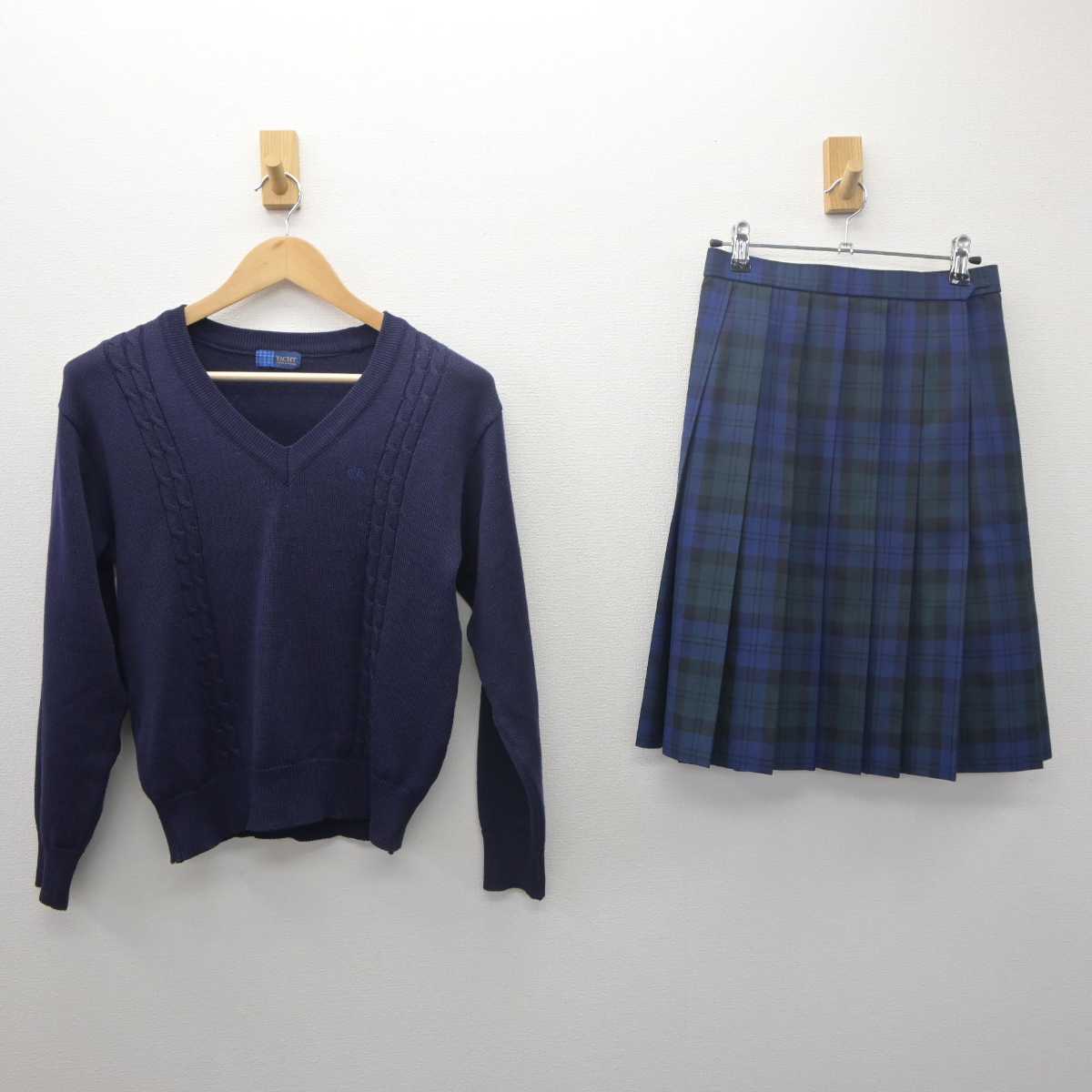 【中古】千葉県 千葉敬愛高等学校/旧制服 女子制服 2点 (ニット・スカート) sf061577