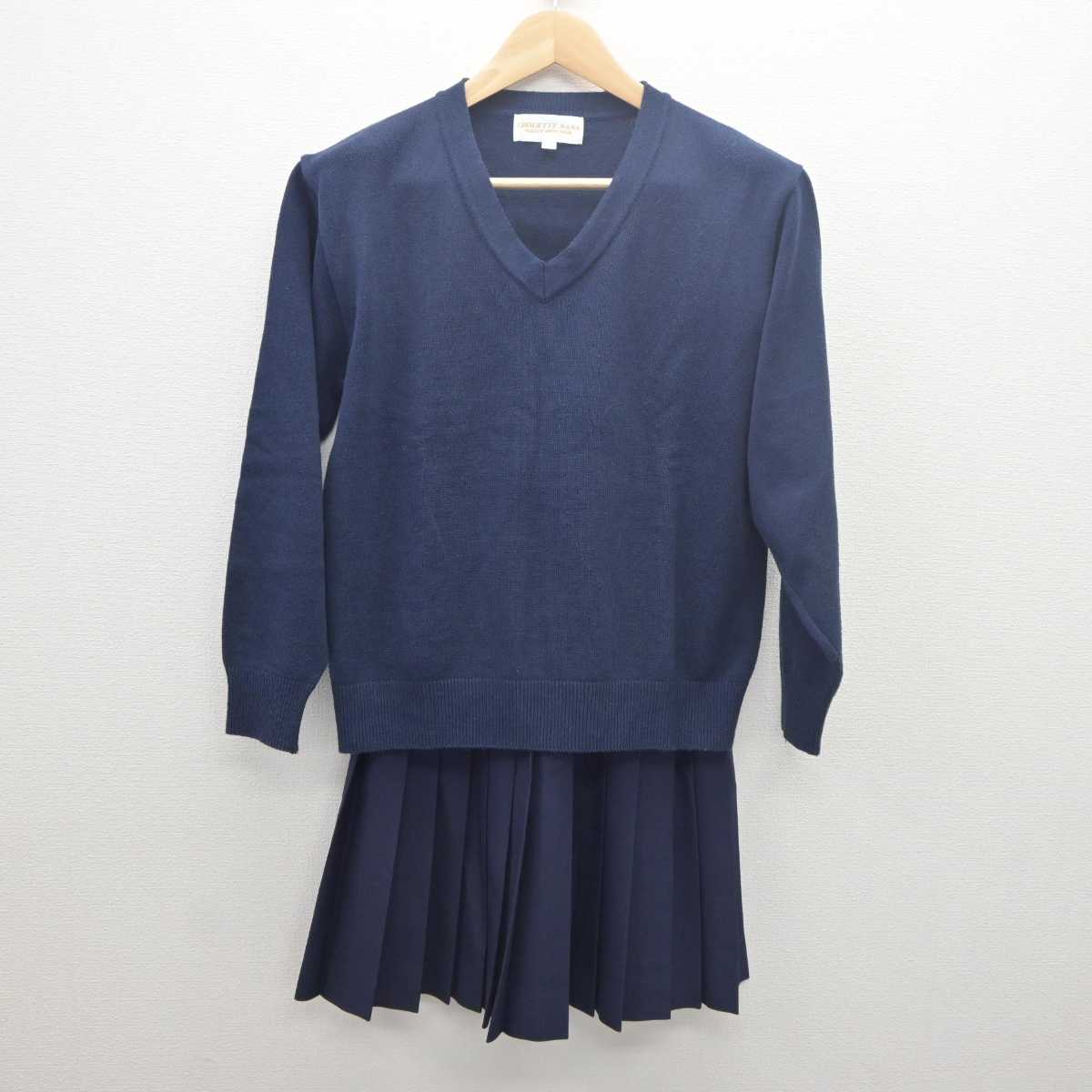 【中古】石川県 北陸学院高等学校 女子制服 2点 (ニット・スカート) sf061634