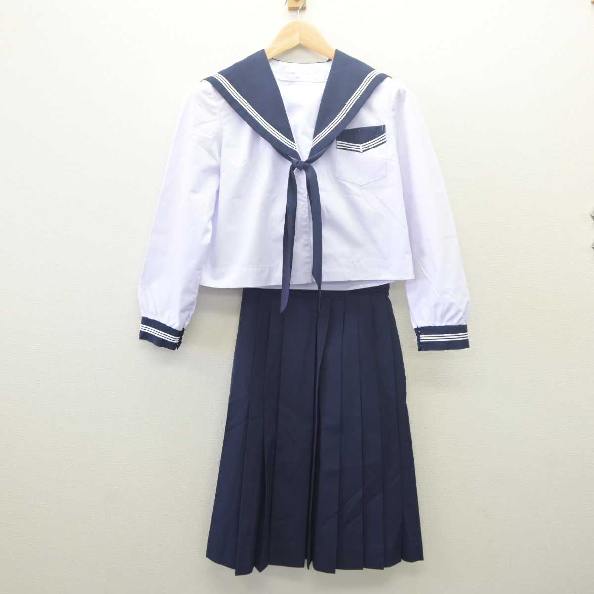 【中古】鹿児島県 大口高等学校 女子制服 3点 (セーラー服・スカート) sf061638