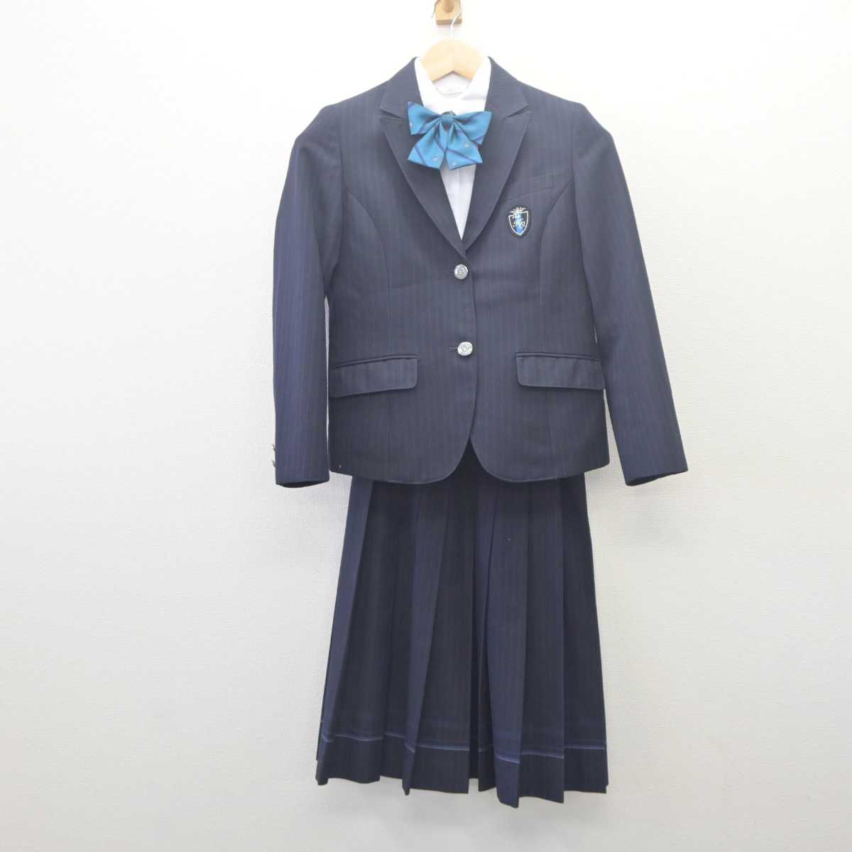 【中古】大阪府 東大谷高等学校 女子制服 5点 (ブレザー・ニット・シャツ・スカート) sf061639