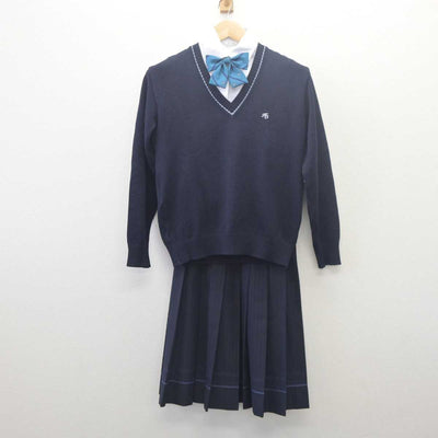 【中古】大阪府 東大谷高等学校 女子制服 5点 (ブレザー・ニット・シャツ・スカート) sf061639