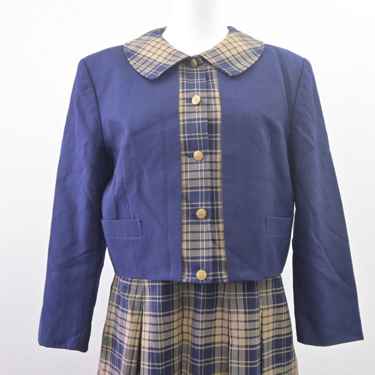 【中古】熊本県 秀岳館高等学校 女子制服 2点 (ブレザー・ジャンパースカート) sf061647