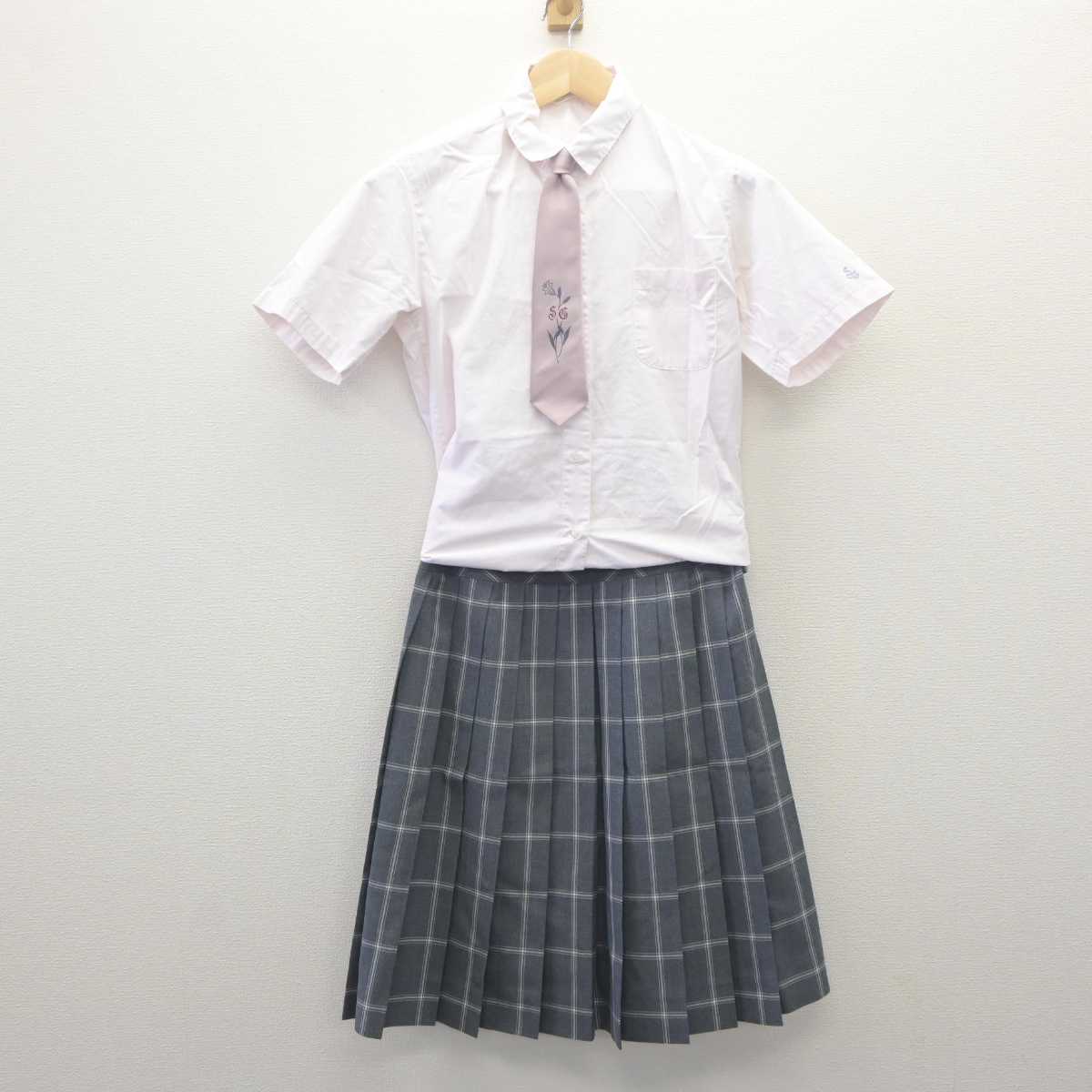 【中古】東京都  星美学園中学校高等学校/旧制服 女子制服 3点 (シャツ・スカート) sf061649