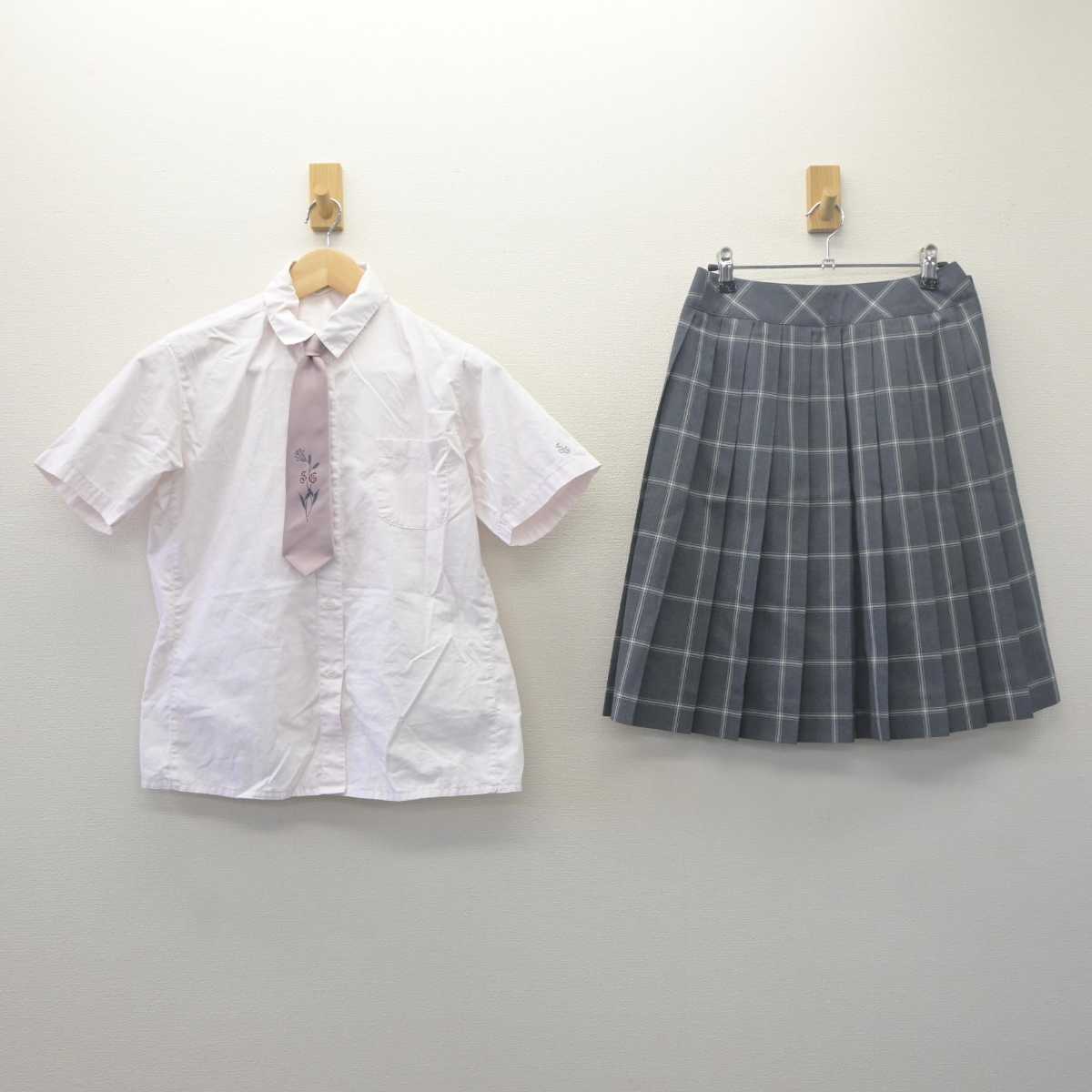 【中古】東京都  星美学園中学校高等学校/旧制服 女子制服 3点 (シャツ・スカート) sf061649