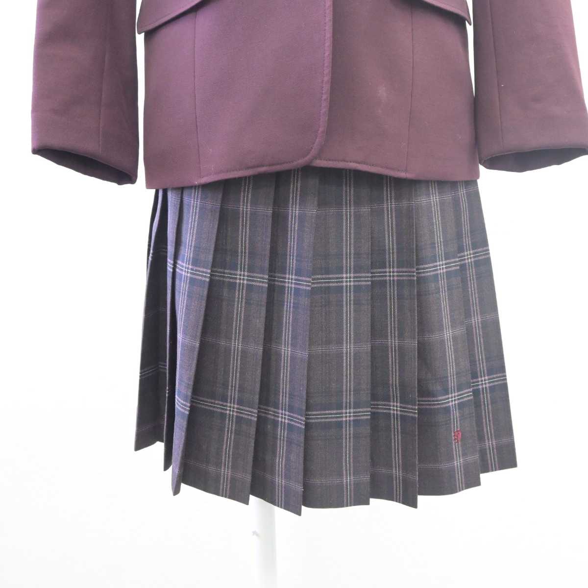 【中古】茨城県 常総学院高等学校 女子制服 4点 (ブレザー・シャツ・スカート) sf061653