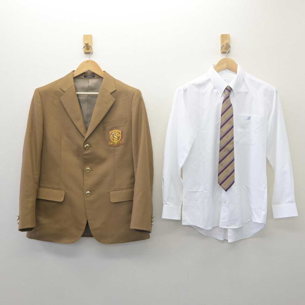 【中古】栃木県 作新学院高等学校 男子制服 6点 (ブレザー・シャツ・ズボン) sf061656