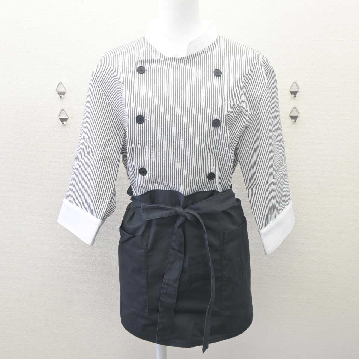 【中古】 フルーツサンド店ユニフォーム 女子制服 4点 (シャツ・エプロン / サロン) sf061672