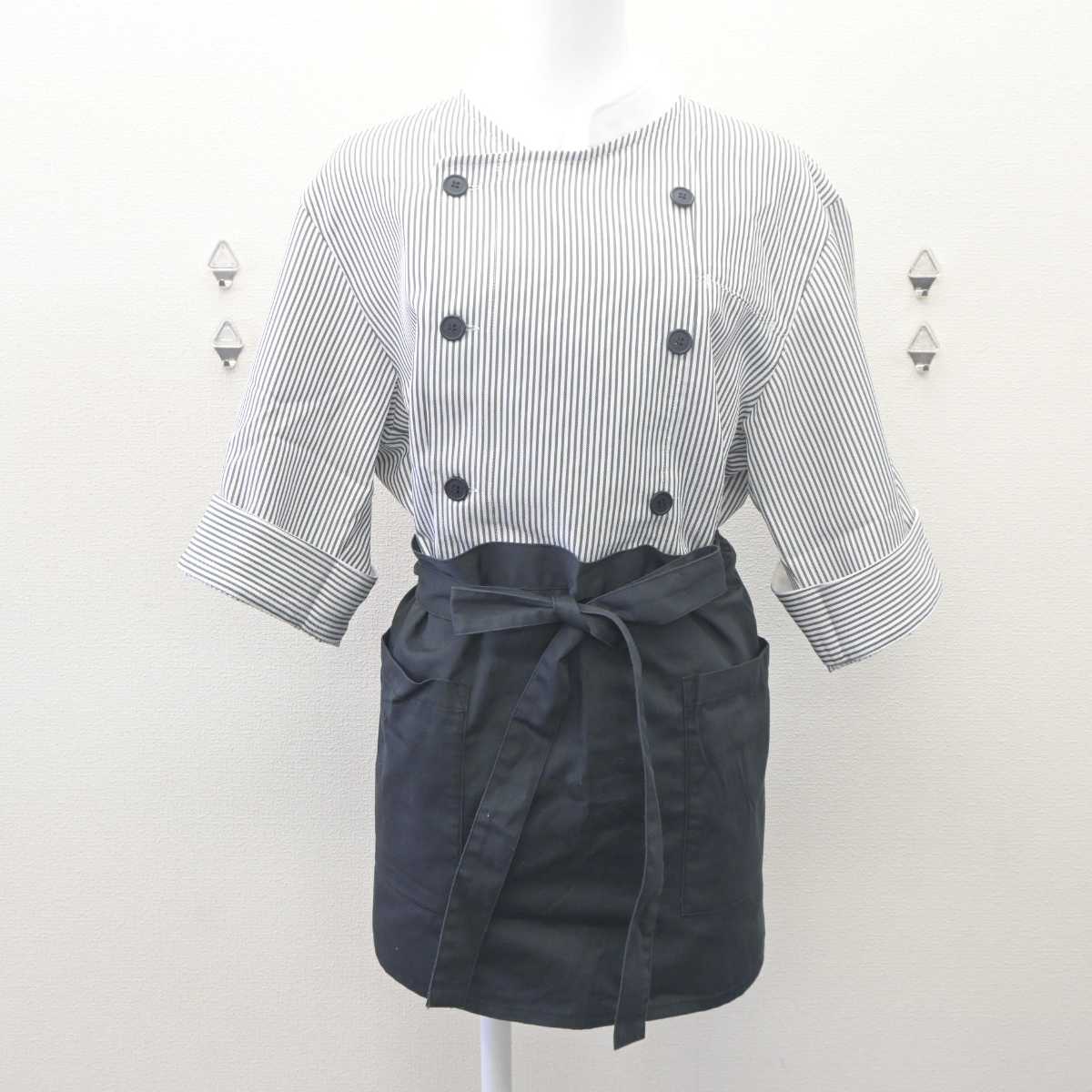 【中古】 フルーツサンド店ユニフォーム 女子制服 4点 (シャツ・エプロン / サロン) sf061672