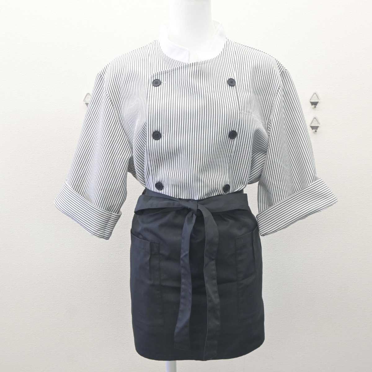 【中古】 フルーツサンド店ユニフォーム 女子制服 2点 (シャツ・エプロン / サロン) sf061674