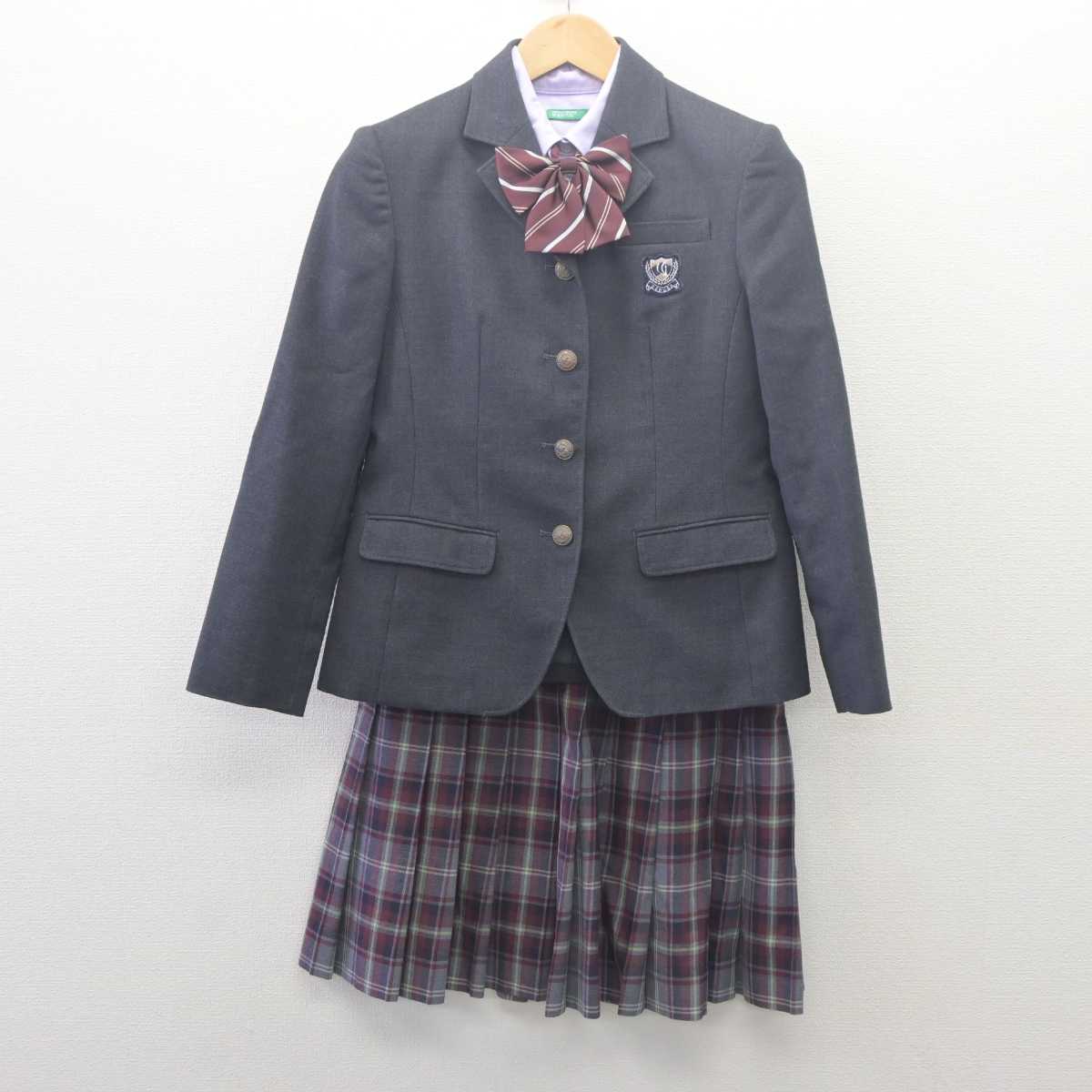 【中古】千葉県 植草学園大学附属高等学校 女子制服 4点 (ブレザー・シャツ・スカート) sf061675