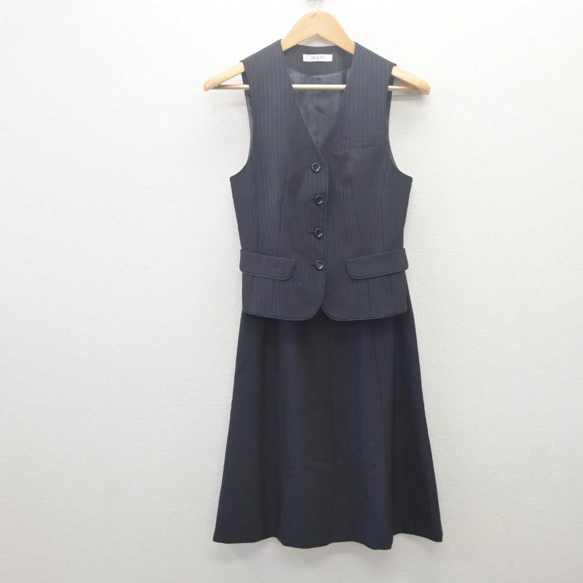 【中古】 事務服 女子制服 3点 (ブレザー・ベスト・スカート) sf061701