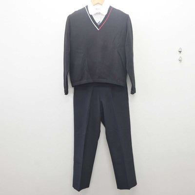 【中古】大分県 宇佐産業科学高等学校 女子制服 3点 (ニット・シャツ・ズボン) sf061719