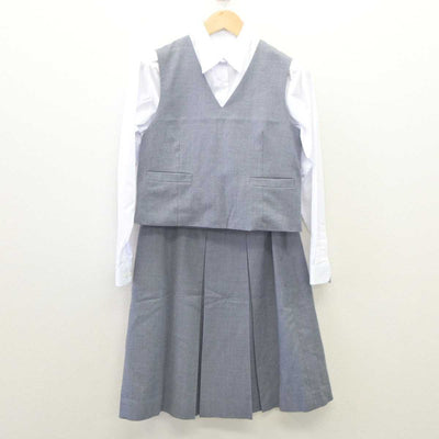 【中古】埼玉県 加治中学校 女子制服 4点 (ブレザー・ベスト・シャツ・スカート) sf061727