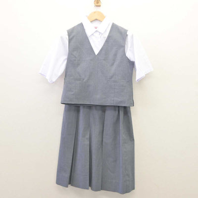 【中古】埼玉県 加治中学校 女子制服 3点 (ベスト・シャツ・スカート) sf061728