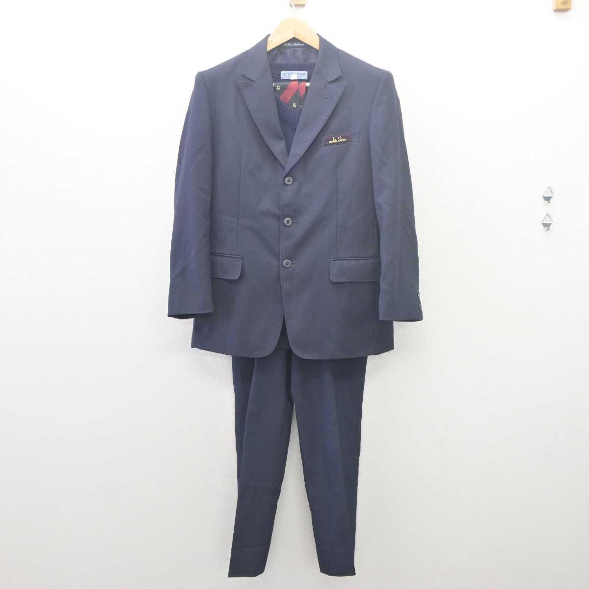 【中古】熊本県 ルーテル学院高等学校 男子制服 4点 (ブレザー・ニット・ズボン) sf061731