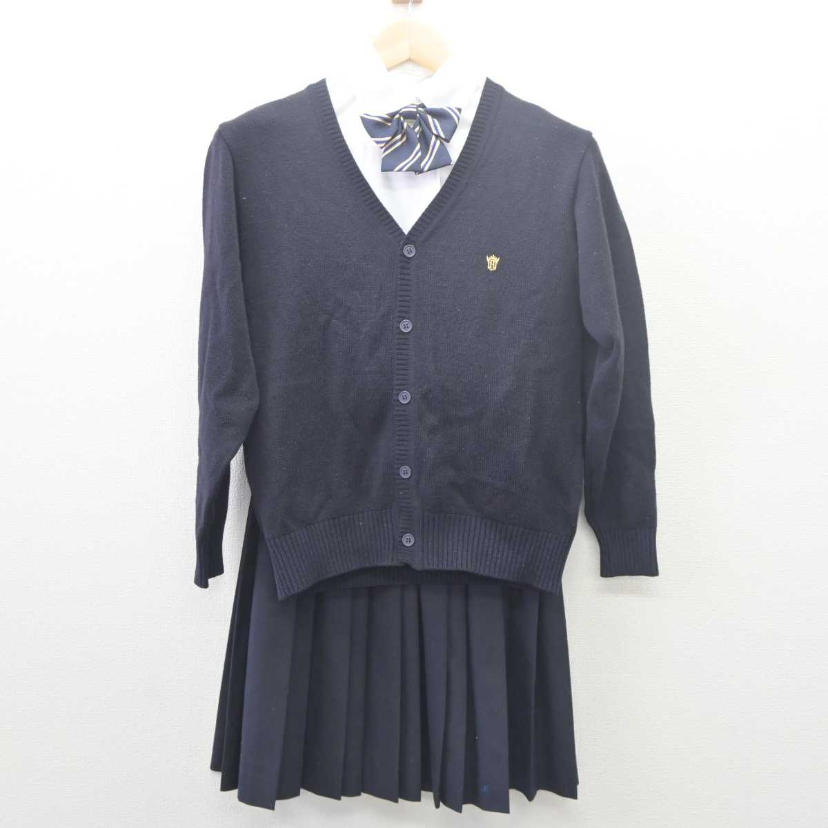 【中古】神奈川県 法政大学第二中・高等学校 女子制服 7点 (ブレザー・ニット・シャツ・スカート) sf061742